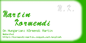 martin kormendi business card